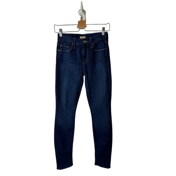 Mother The Looker Skinny Jeans in Clean Sweep Dark Blue Size 24 Like New - Picture 1 of 12